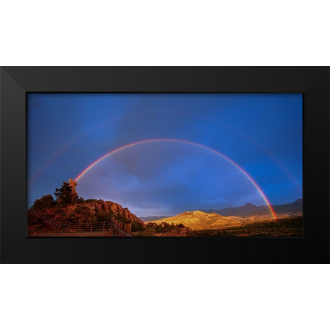 Double Rainbow Over Mount Sneffels 2 Black Modern Wood Framed Art Print by Sherrell, Bill