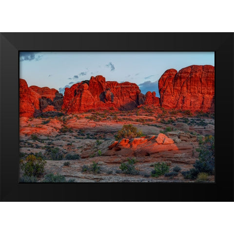Glowing Rocks Black Modern Wood Framed Art Print by Sherrell, Bill