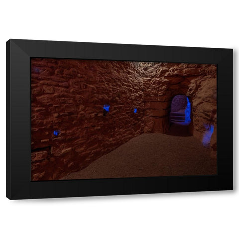 Inside a Puebloan Cliff Dwelling Black Modern Wood Framed Art Print by Sherrell, Bill
