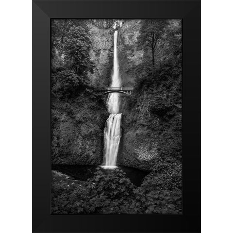 Multnomah Falls 1 Black Modern Wood Framed Art Print by Sherrell, Bill