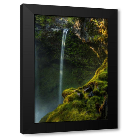 Ribbon Falls Black Modern Wood Framed Art Print by Sherrell, Bill