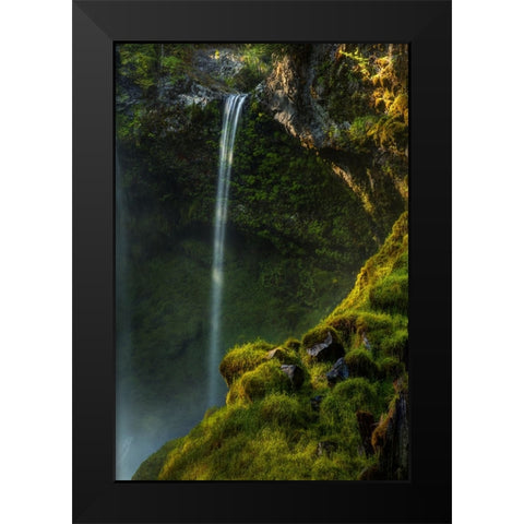 Ribbon Falls Black Modern Wood Framed Art Print by Sherrell, Bill