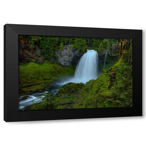 Sahalie Falls Black Modern Wood Framed Art Print by Sherrell, Bill