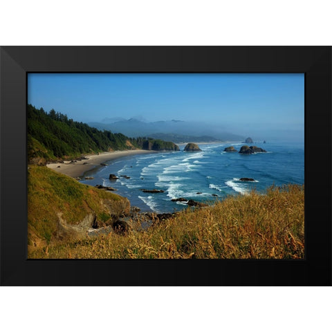 The Oregon Coast Black Modern Wood Framed Art Print by Sherrell, Bill