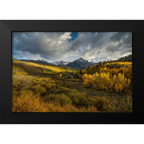 The Valley Of Autumn Light Black Modern Wood Framed Art Print by Sherrell, Bill
