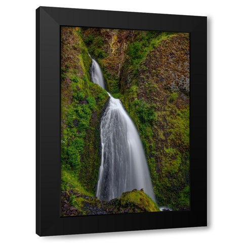 Wahkeena Falls Black Modern Wood Framed Art Print by Sherrell, Bill