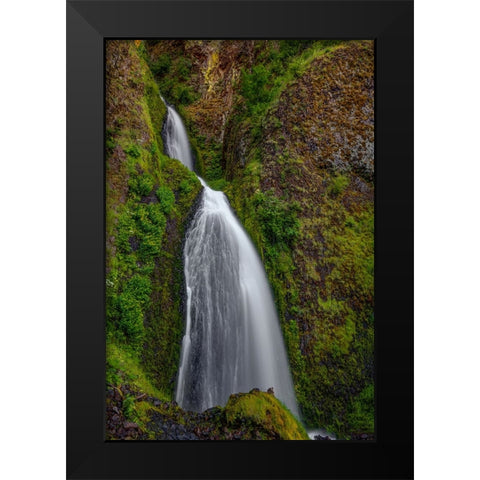 Wahkeena Falls Black Modern Wood Framed Art Print by Sherrell, Bill