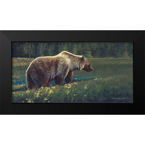 Grizzly Black Modern Wood Framed Art Print by Langton, Bruce