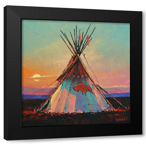 One Buffalo Black Modern Wood Framed Art Print with Double Matting by Langton, Bruce