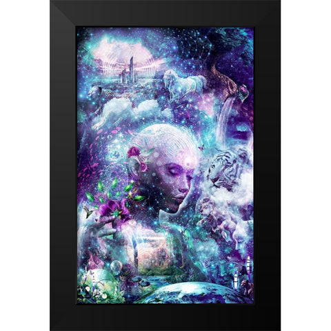 Discovering The Cosmic Consciousness Black Modern Wood Framed Art Print by Gray, Cameron
