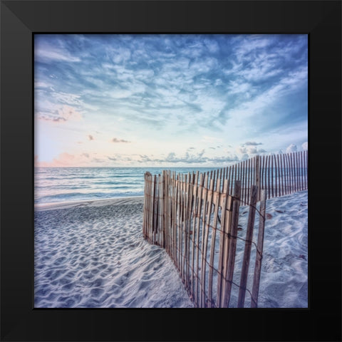 Daybreak on the Dunes Pale Blues in Square Black Modern Wood Framed Art Print by Celebrate Life Gallery