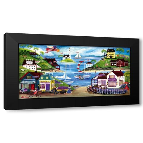 Lovely Seaside Black Modern Wood Framed Art Print by Bartley, Cheryl