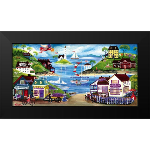 Lovely Seaside Black Modern Wood Framed Art Print by Bartley, Cheryl