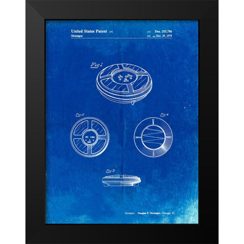 PP253-Faded Blueprint Simon Patent Poster Black Modern Wood Framed Art Print by Borders, Cole