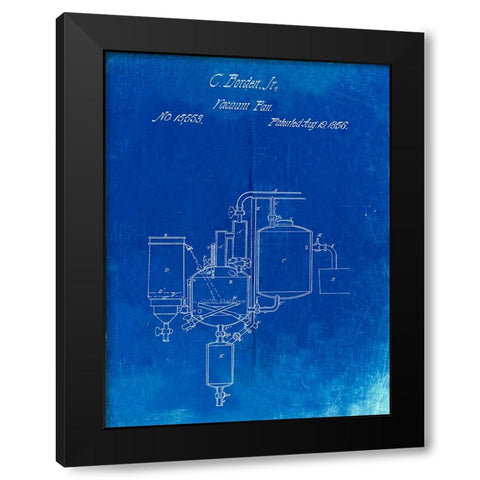 PP256-Faded Blueprint Pasteurized Milk Patent Poster Black Modern Wood Framed Art Print with Double Matting by Borders, Cole