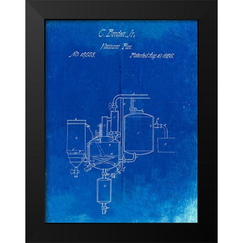 PP256-Faded Blueprint Pasteurized Milk Patent Poster Black Modern Wood Framed Art Print by Borders, Cole