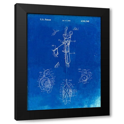 PP440-Faded Blueprint M-16 Rifle Patent Poster Black Modern Wood Framed Art Print with Double Matting by Borders, Cole