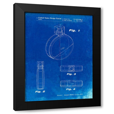 PP630-Faded Blueprint Perfume Jar Poster Black Modern Wood Framed Art Print with Double Matting by Borders, Cole
