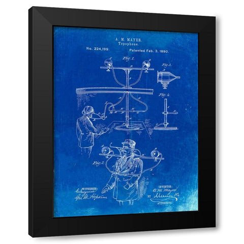 PP642-Faded Blueprint Bowling Pin 1967 Patent Poster Black Modern Wood Framed Art Print with Double Matting by Borders, Cole