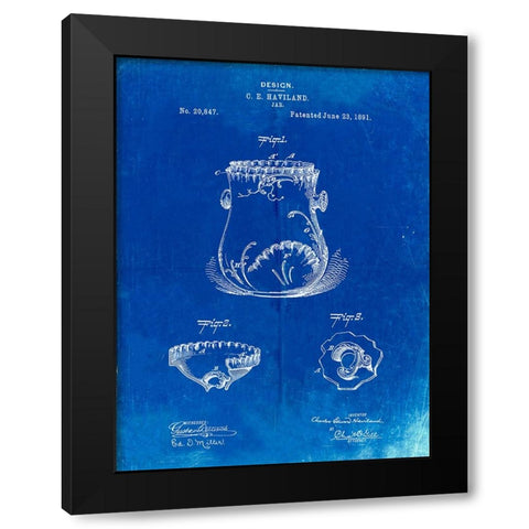 PP660-Faded Blueprint Kitchen Jar Pitcher Poster Black Modern Wood Framed Art Print with Double Matting by Borders, Cole