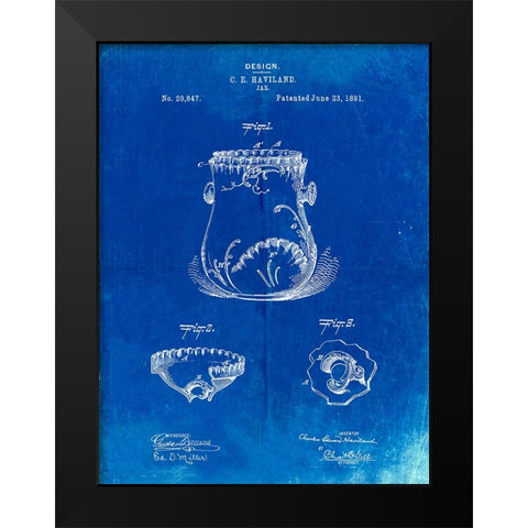 PP660-Faded Blueprint Kitchen Jar Pitcher Poster Black Modern Wood Framed Art Print by Borders, Cole