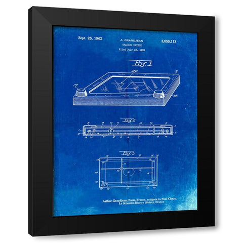 PP802-Faded Blueprint Etch A Sketch Poster Poster Black Modern Wood Framed Art Print by Borders, Cole