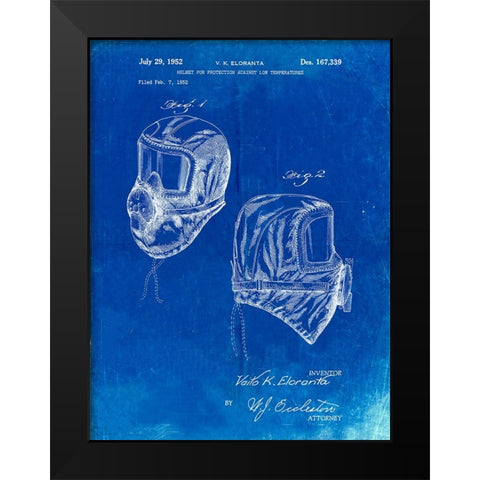 PP1071-Faded Blueprint Sub Zero Mask Patent Poster Black Modern Wood Framed Art Print by Borders, Cole
