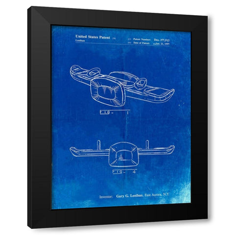 PP1087-Faded Blueprint Teeter Totter Poster Black Modern Wood Framed Art Print by Borders, Cole