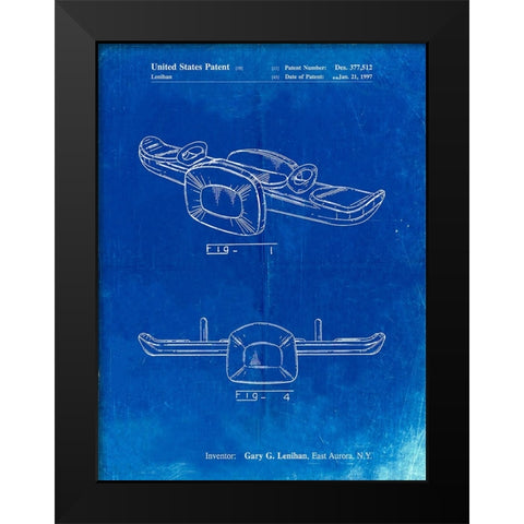 PP1087-Faded Blueprint Teeter Totter Poster Black Modern Wood Framed Art Print by Borders, Cole