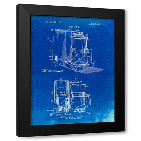 PP208- Faded Blueprint Dart Coffee Maker 1975 Black Modern Wood Framed Art Print by Borders, Cole
