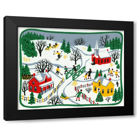 C-037 Black Modern Wood Framed Art Print with Double Matting by Crockett Collection