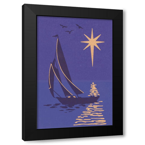 C-8010 Black Modern Wood Framed Art Print with Double Matting by Crockett Collection