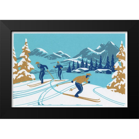 C-8150 Black Modern Wood Framed Art Print by Crockett Collection