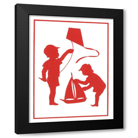 Ca149 Black Modern Wood Framed Art Print with Double Matting by Crockett Collection