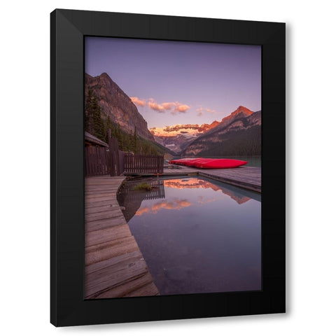 Kayak Launch Black Modern Wood Framed Art Print by Ballard, Dan