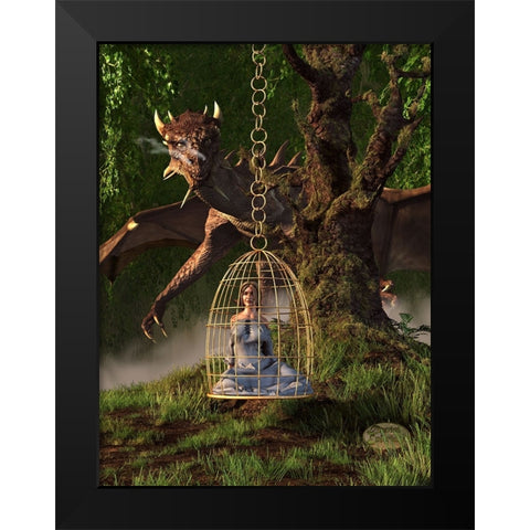 Dragon Bait Black Modern Wood Framed Art Print by Eskridge, Daniel