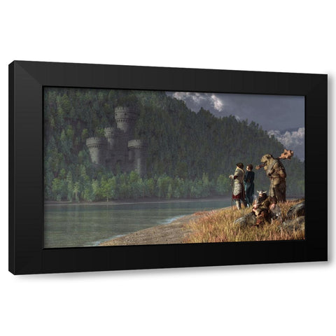 Fantasy Quest Black Modern Wood Framed Art Print by Eskridge, Daniel