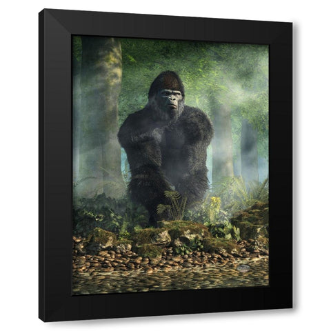Gorilla Black Modern Wood Framed Art Print with Double Matting by Eskridge, Daniel