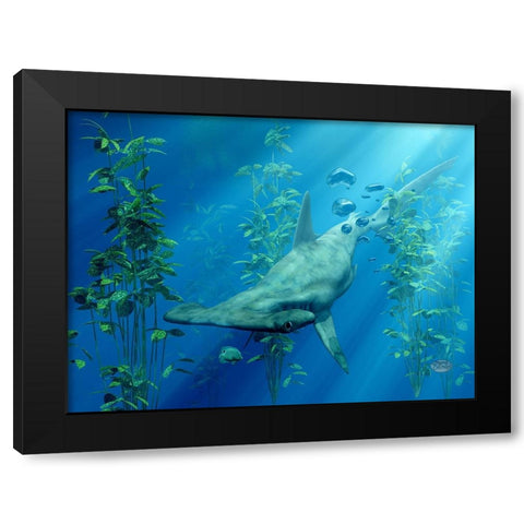 Hammerhead Art Black Modern Wood Framed Art Print with Double Matting by Eskridge, Daniel