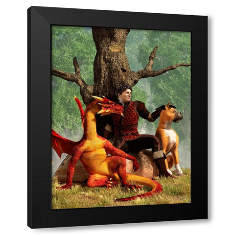The Courageous Hunters Black Modern Wood Framed Art Print by Eskridge, Daniel