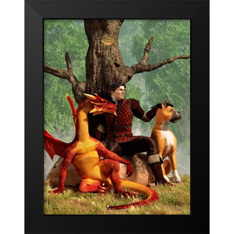 The Courageous Hunters Black Modern Wood Framed Art Print by Eskridge, Daniel