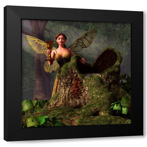 The Wood Sprite Black Modern Wood Framed Art Print with Double Matting by Eskridge, Daniel