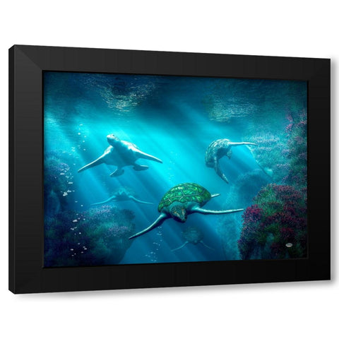 Turtle Alley Black Modern Wood Framed Art Print with Double Matting by Eskridge, Daniel