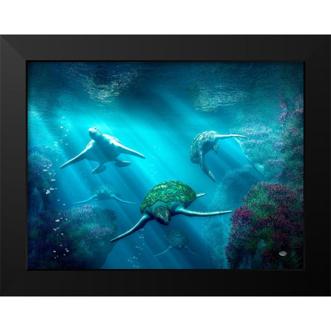 Turtle Alley Black Modern Wood Framed Art Print by Eskridge, Daniel