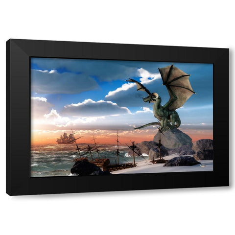 Scourge Of The Sea Black Modern Wood Framed Art Print by Eskridge, Daniel