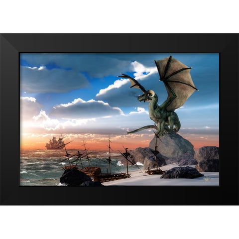 Scourge Of The Sea Black Modern Wood Framed Art Print by Eskridge, Daniel