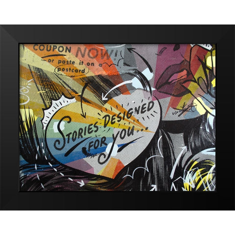 Coupon Stories Black Modern Wood Framed Art Print by Monteavaro, Dan