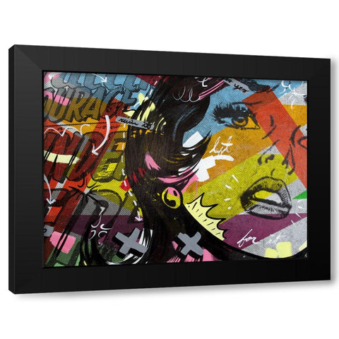 Left of Yes Black Modern Wood Framed Art Print by Monteavaro, Dan