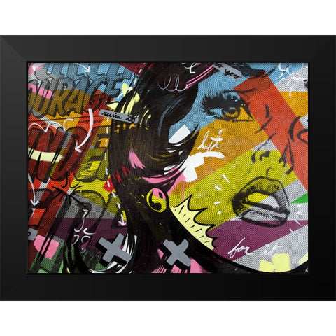 Left of Yes Black Modern Wood Framed Art Print by Monteavaro, Dan
