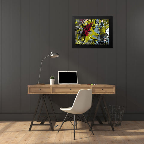 Man Hunter Black Modern Wood Framed Art Print by Monteavaro, Dan